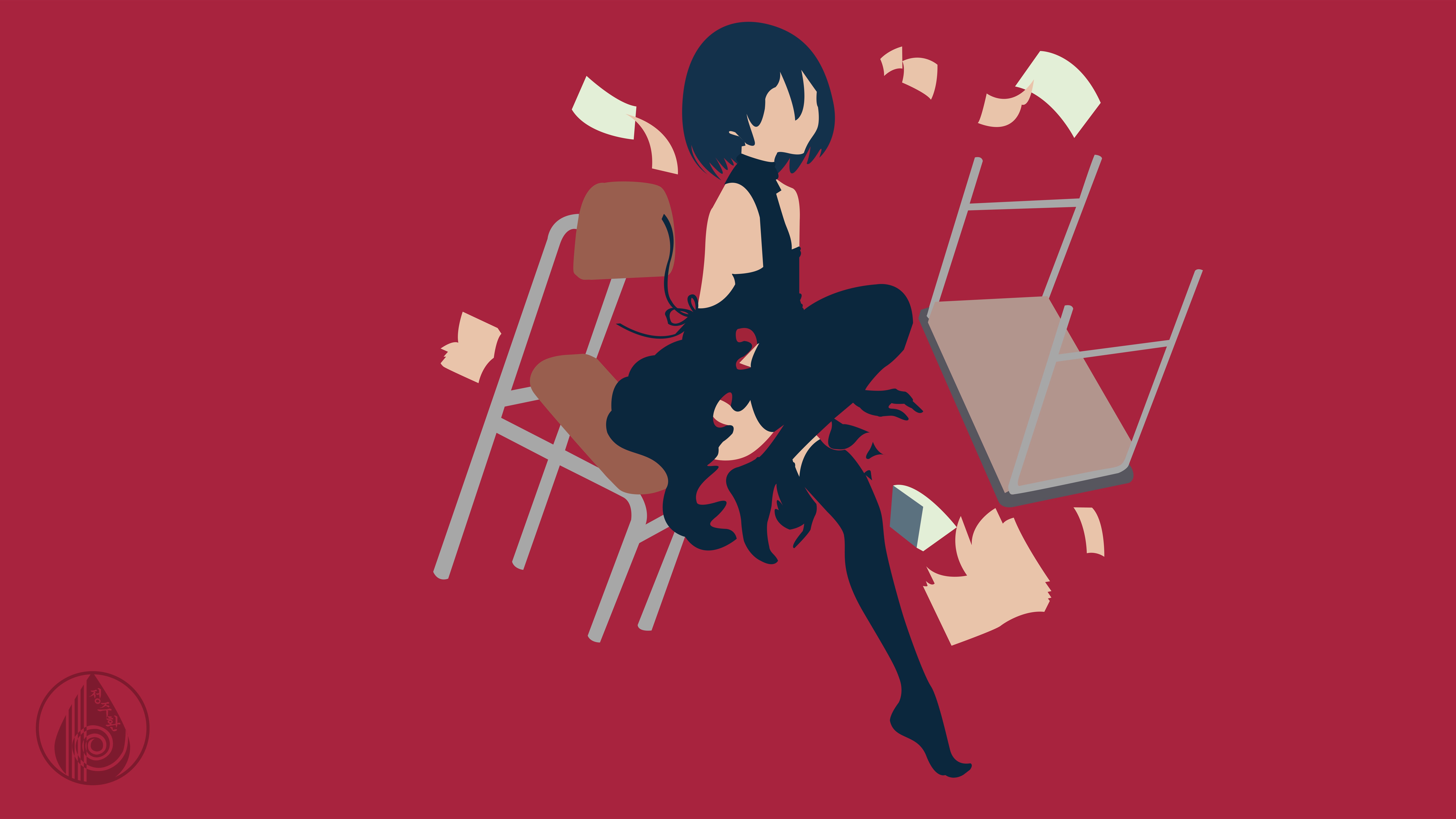 7680x4320 Wallpaper Illustration, Monogatari Series, Anime Girls, Cartoon