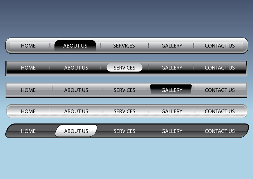 850x601 Web Navigation Bars Vector Art Graphics