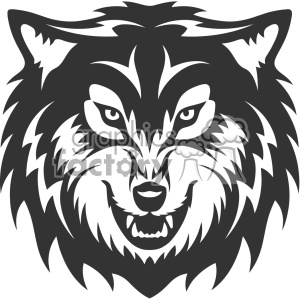 300x300 Wolf Growling Head Vector Art Clipart Royalty Free Gif, Png