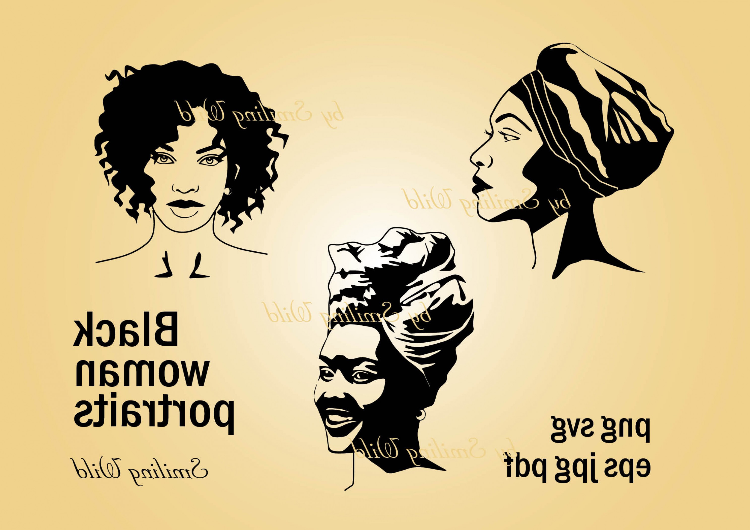 2977x2104 Black Woman Portrait Png Vector Art Sarahgardan