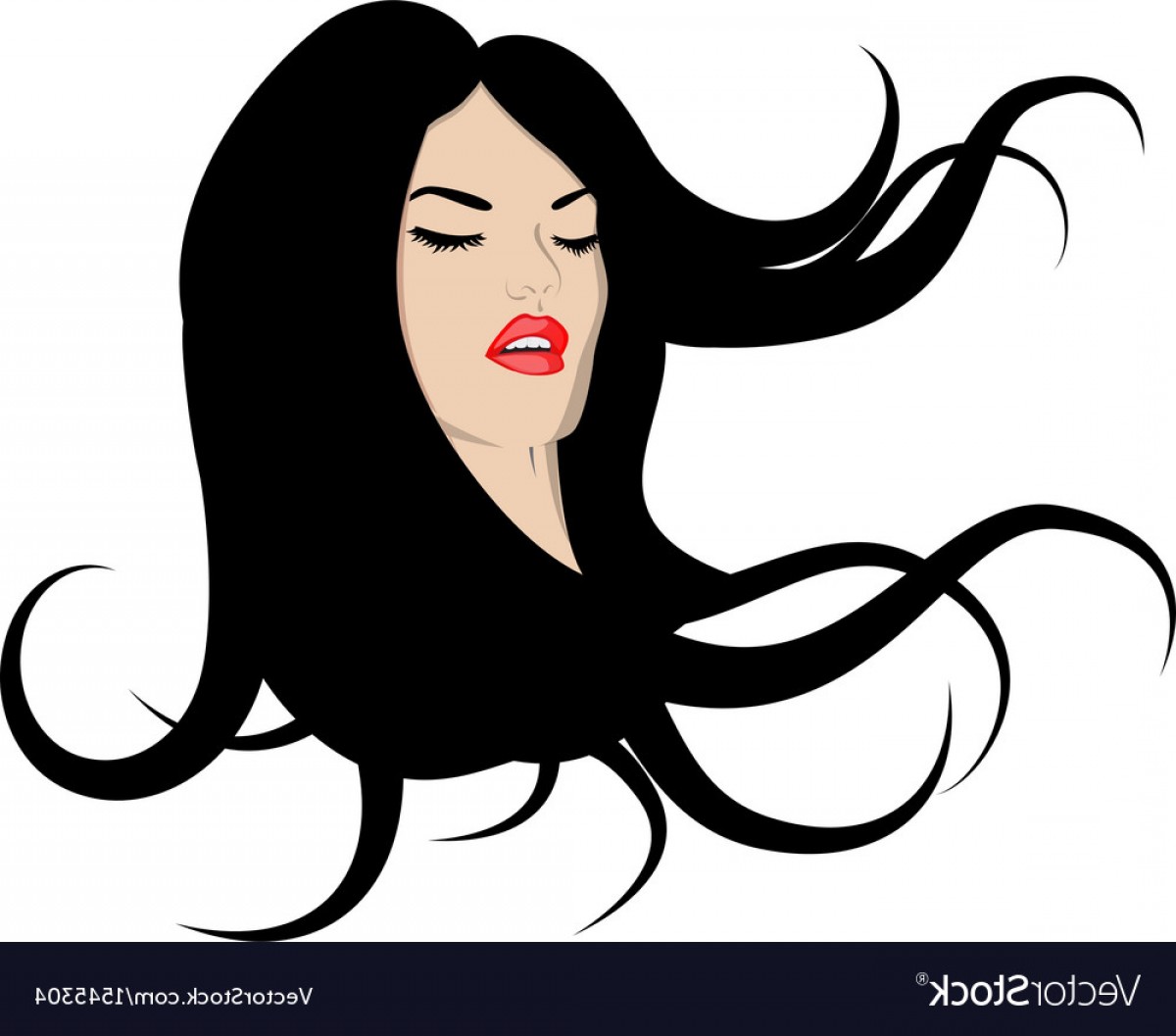 1200x1057 Flowing Hair Vector Art Catamart