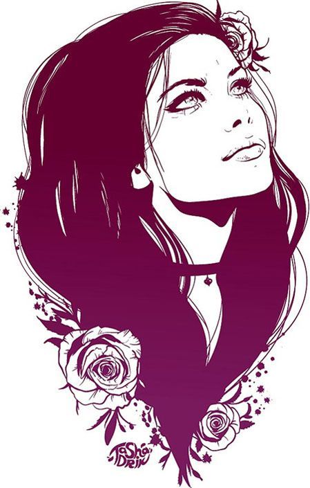 449x705 Free Floral Girl Vector Graphics
