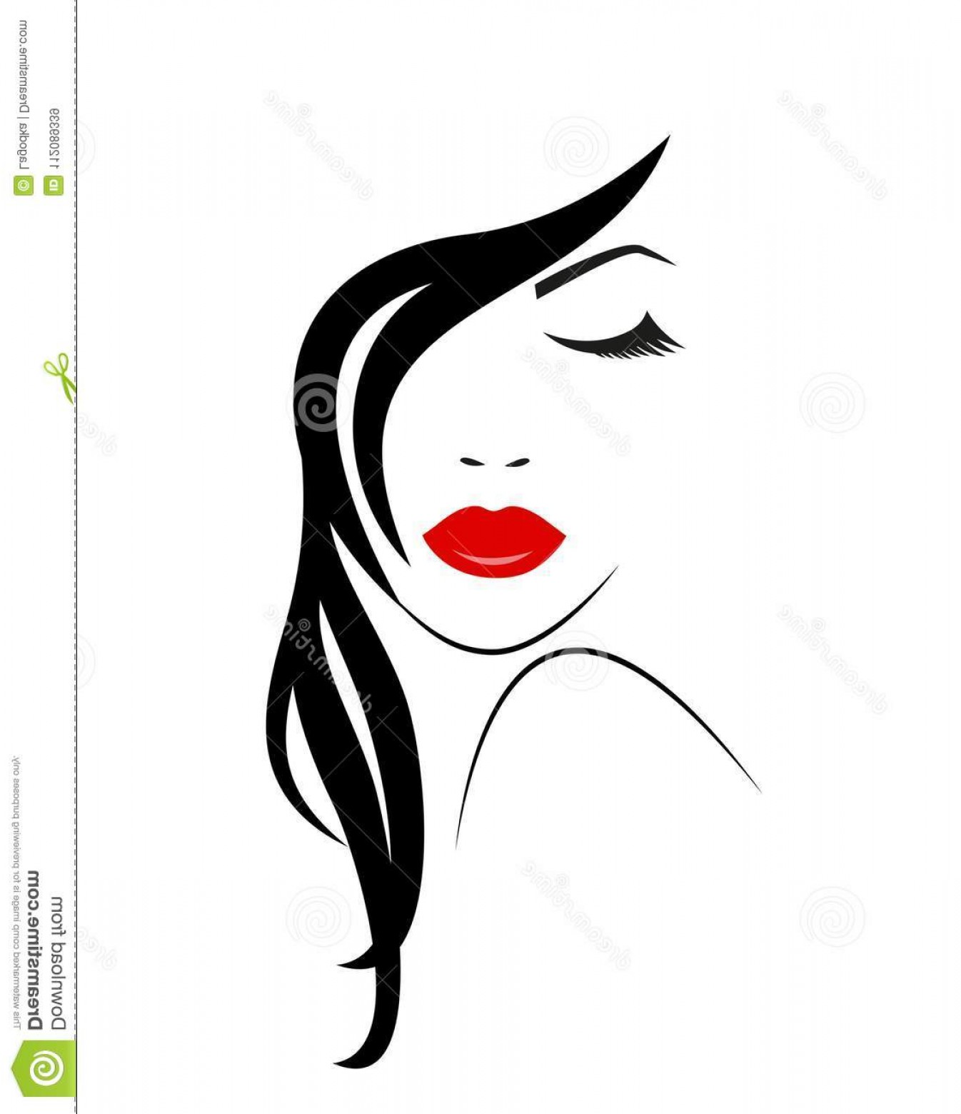 1346x1560 Logo Woman Long Hair Vector Image Wallkeeper