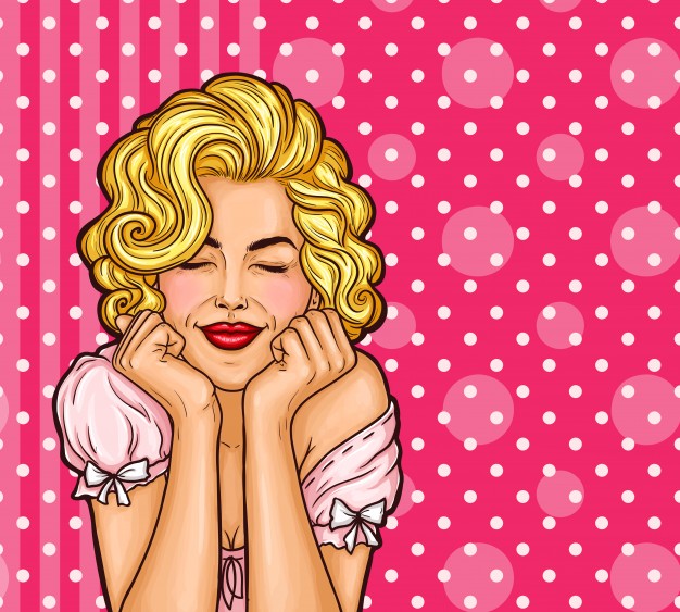 626x563 Vector Pop Art Woman Dreaming With Closed Eyes Vector Free Download