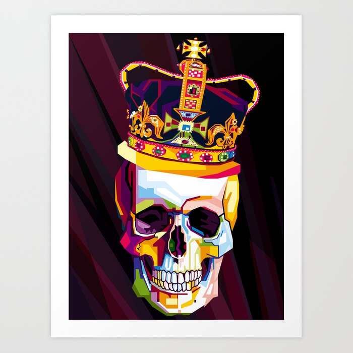 700x700 Pop Art London Vector Artist Conqr Skull King Art Print