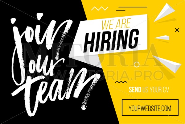 600x402 Hiring Recruitment Design Poster We Are Hiring Brush Lettering
