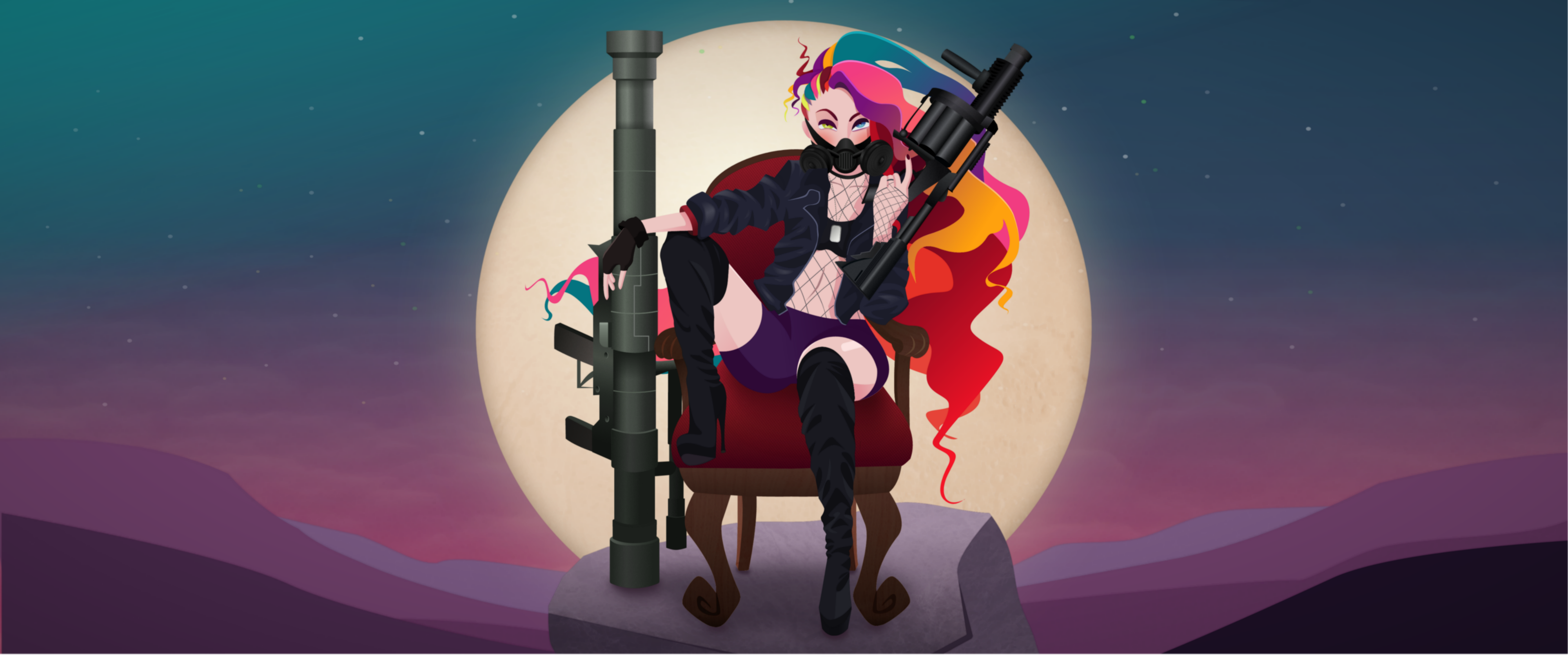 4000x1685 Vector Illustration With Gravit Designer