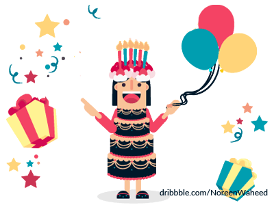 Birthday Cake Girl Vector Illustration 400x300 Birthday Cake Girl Vector Illustration