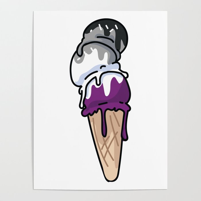 Cute Asexual Ice Cream Cone Cartoon Vector Illustration Motif Set 700x700 Cute Asexual Ice Cream Cone Cartoon Vector Illustration Motif Set