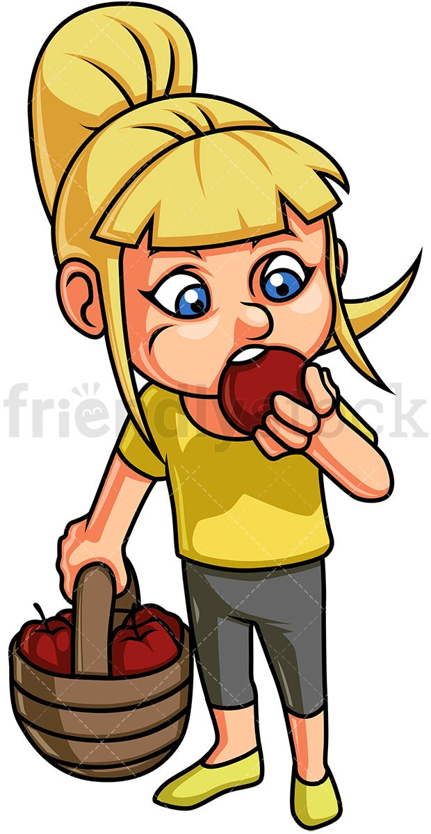 Little Girl Eating An Apple Cartoons In Free Vector 620x1200 Little Girl Eating An Apple Cartoons In Free Vector