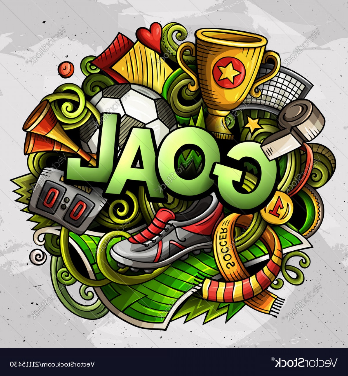 Cartoon Cute Doodles Goal Word Colorful Vector Handandbeak 1200x1296 Cartoon Cute Doodles Goal Word Colorful Vector Handandbeak