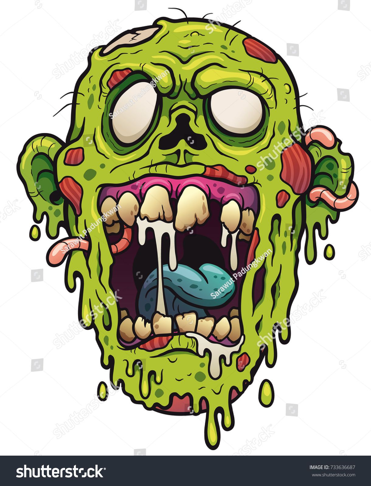 Vector Illustration Of Cartoon Zombie Head Patrick B 1220x1600 Vector Illustration Of Cartoon Zombie Head Patrick B
