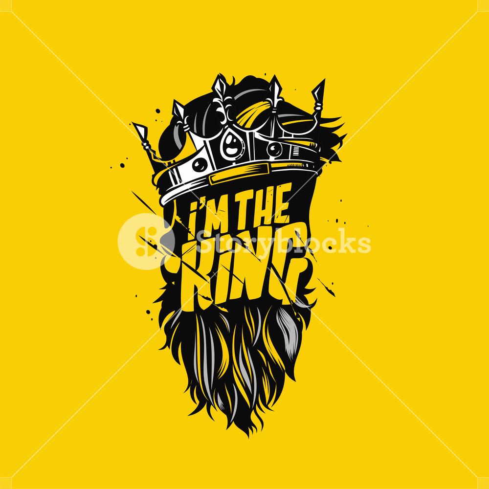 Minimal Logo Of King Crown And Beard Vector Illustration Design 1000x1000 Minimal Logo Of King Crown And Beard Vector Illustration Design