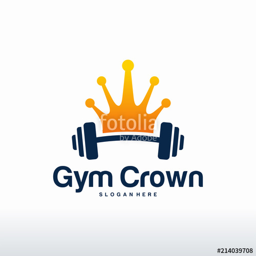 500x500 Fitness Logo Designs Vector, King Gym Logo Vector Illustration