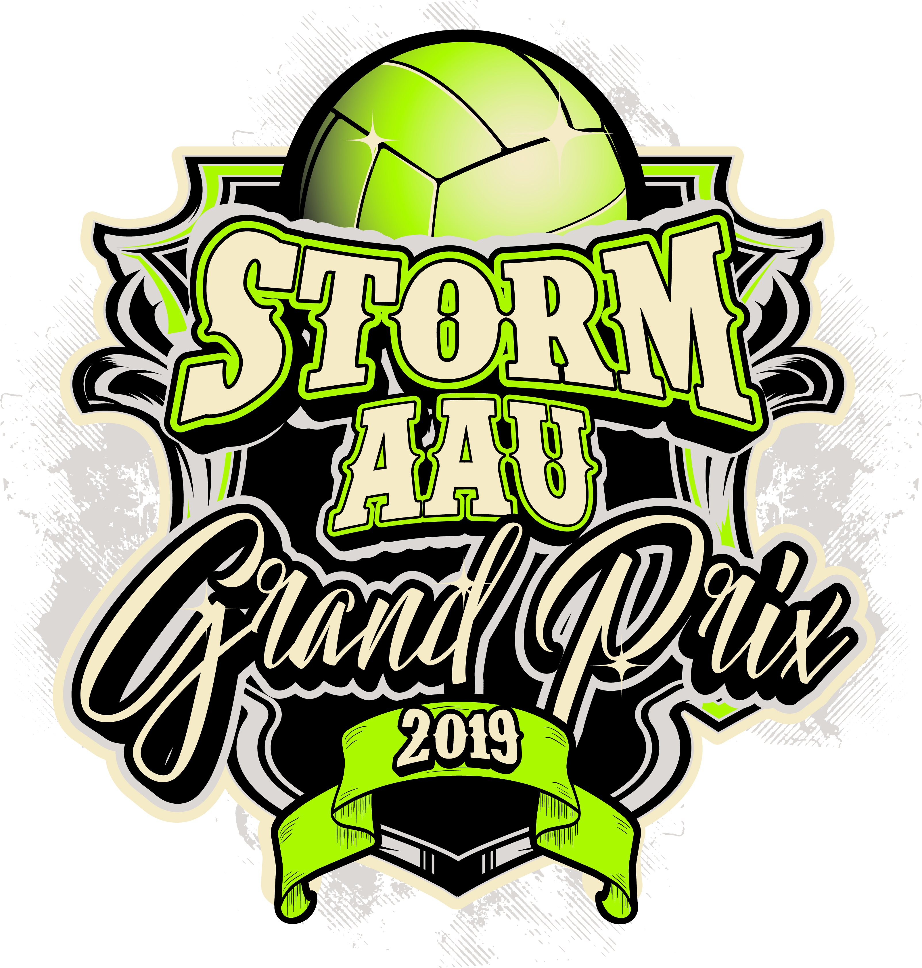 3207x3369 Volleyball Storm Aau Grand Prix T Shirt Vector Logo Design