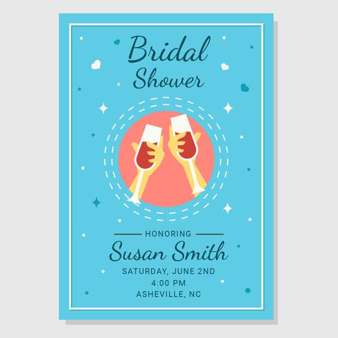 490x490 Bridal Shower Poster With Champagne Toast Vector
