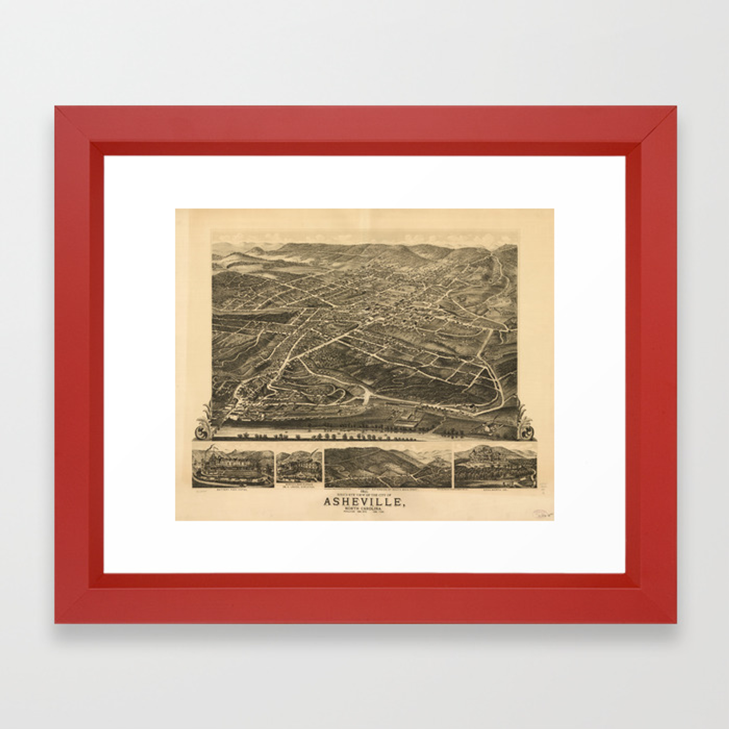 1500x1500 Vintage Pictorial Map Of Asheville Nc