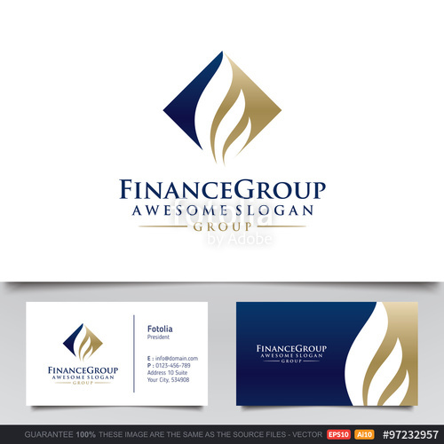 500x500 Asset Management Logo And Business Card Design Stock Image