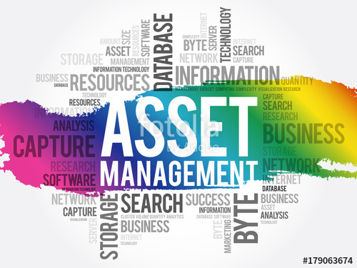 500x375 Asset Management Word Cloud Collage, Business Concept Background