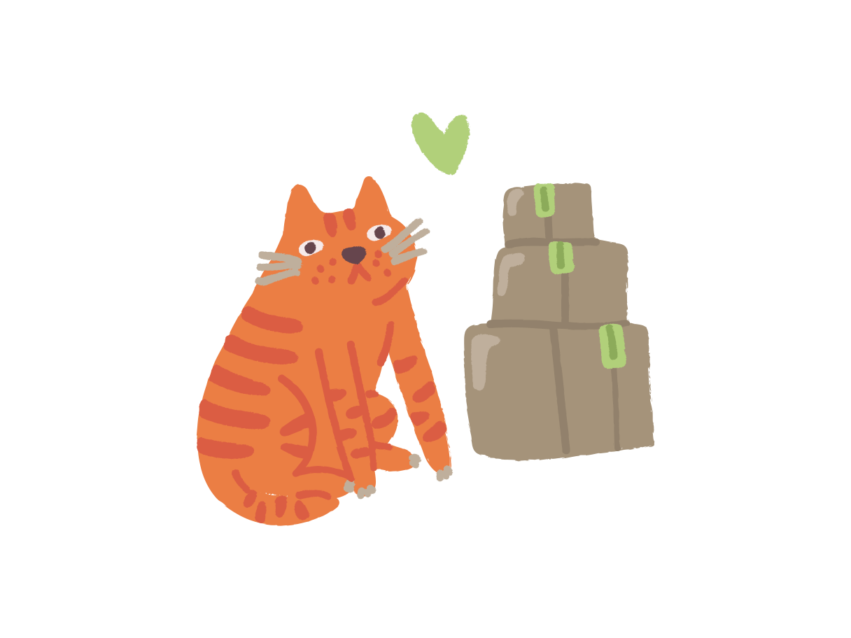 1216x912 Ginger Cat Order Complete Free Vector Illustration