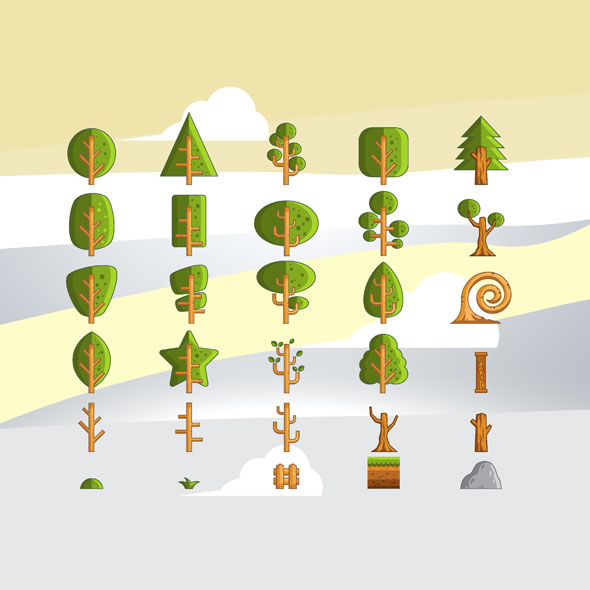 590x590 Tree Ornaments For Game Background