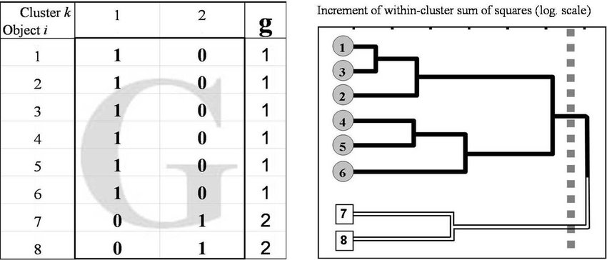 850x364 The Boolean Assign Matrix G, The Vector G Of Cluster Labels