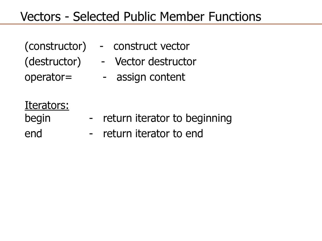 vector assign function