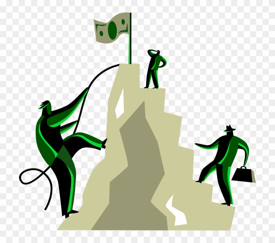 880x780 Vector Illustration Of Business Associates Climb Mountain Clipart