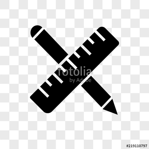 500x500 Ruler And Pencil Vector Icon On Transparent Background, Ruler