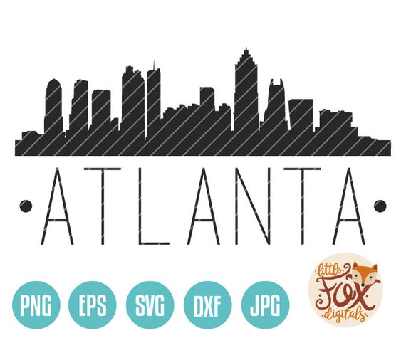 570x475 Vector Atlanta Georgia Usa Skyline City East Etsy