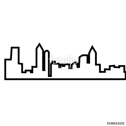 500x500 Atlanta Outline On White Background Stock Image And Royalty Free