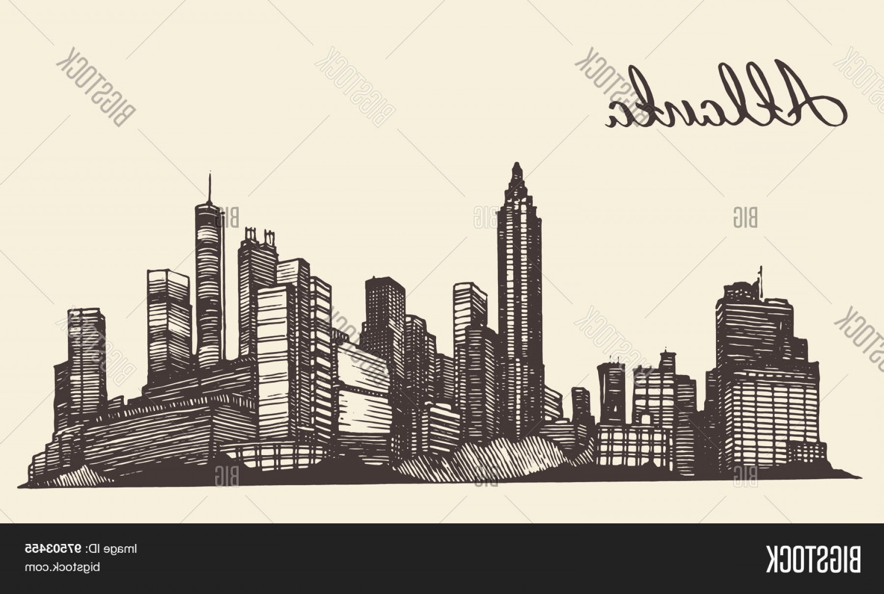 1800x1210 Atlanta Cityscape Vectors Hoodamath