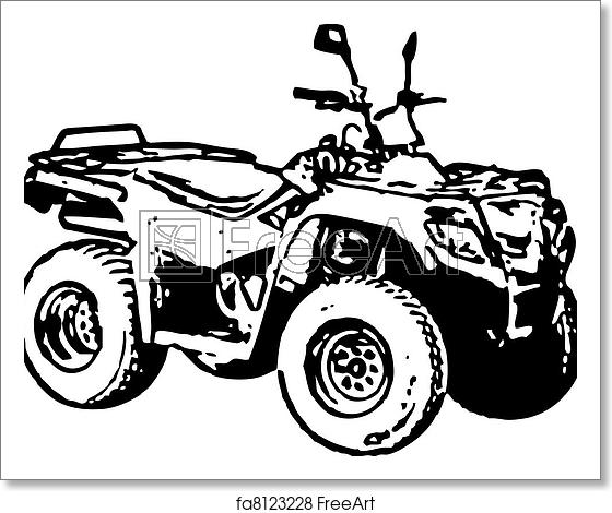 560x470 Free Art Print Of Four Wheel Motorbike Atv Vector Rough