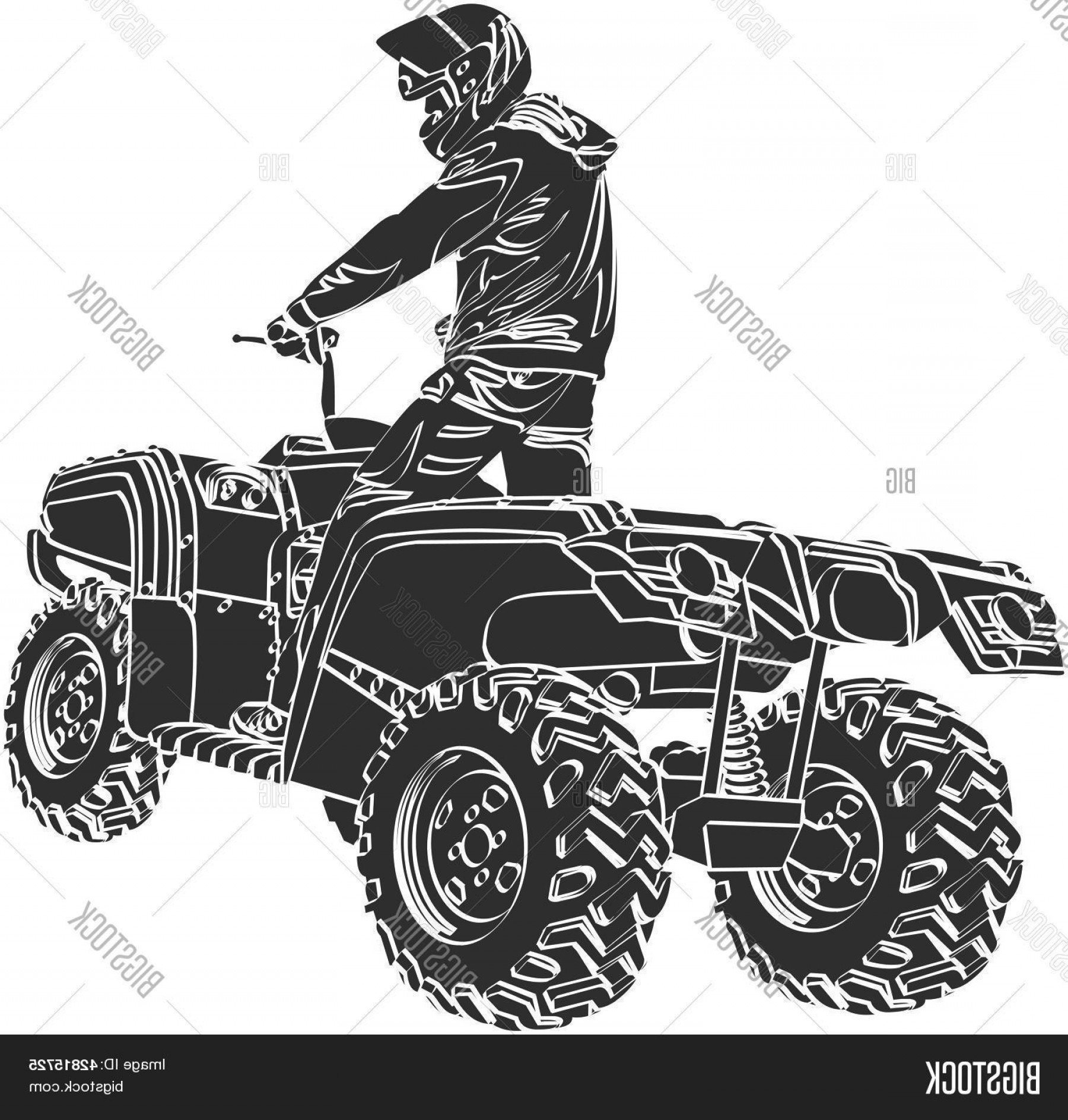 1800x1887 Stock Vector Atv Off Road Rider Silhouette Jumping In