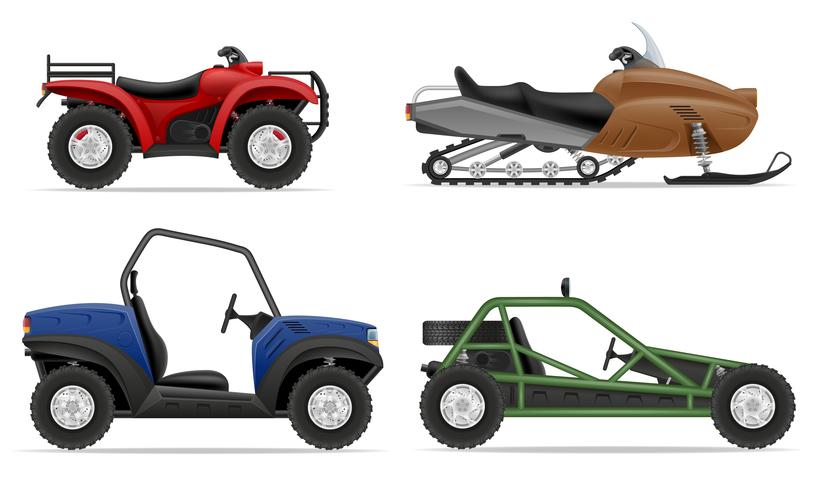 817x490 Set Icons Atv Automobile Off Roads Vector Illustration