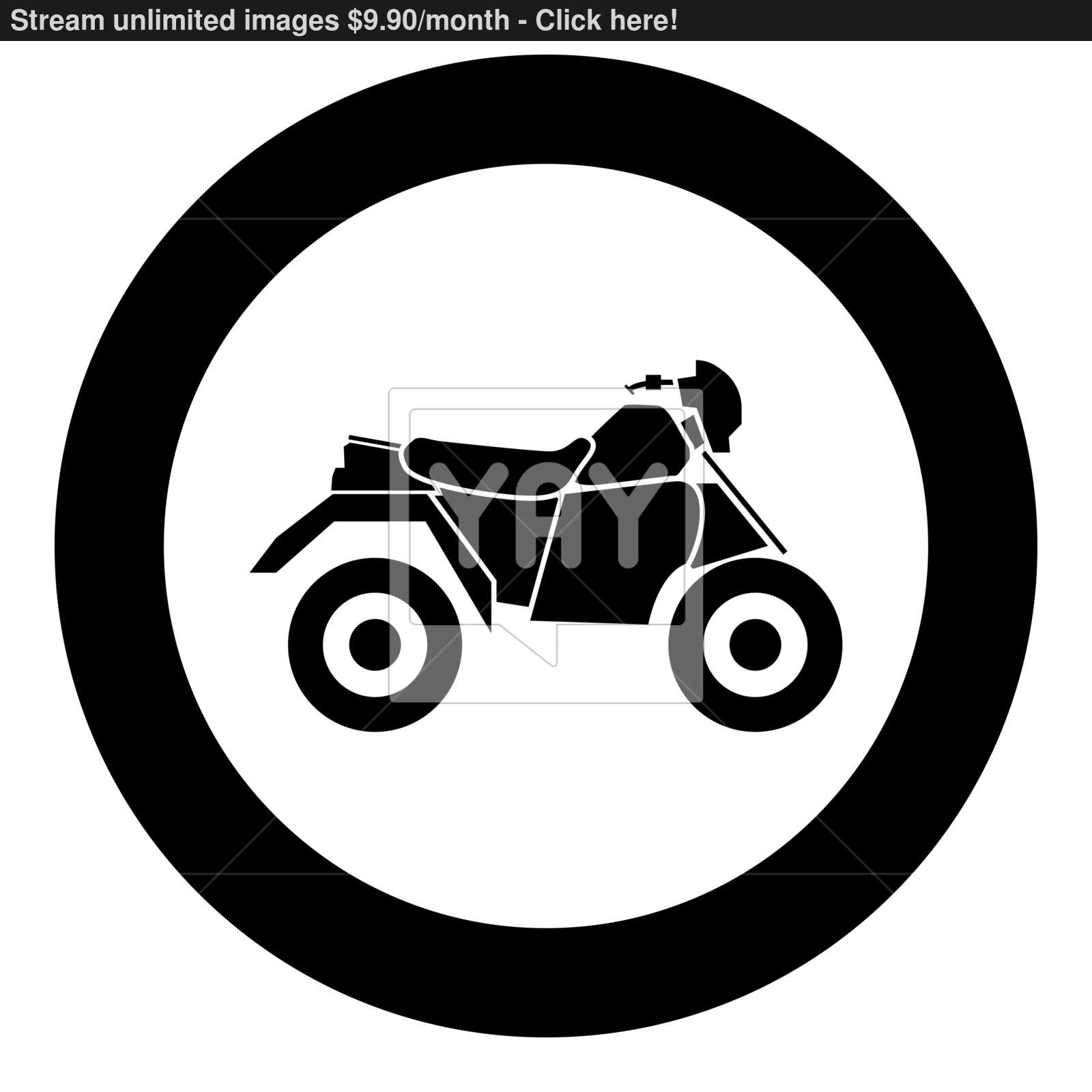1600x1600 Atv Motorcycle On Four Wheels Black Icon In Circle Vector