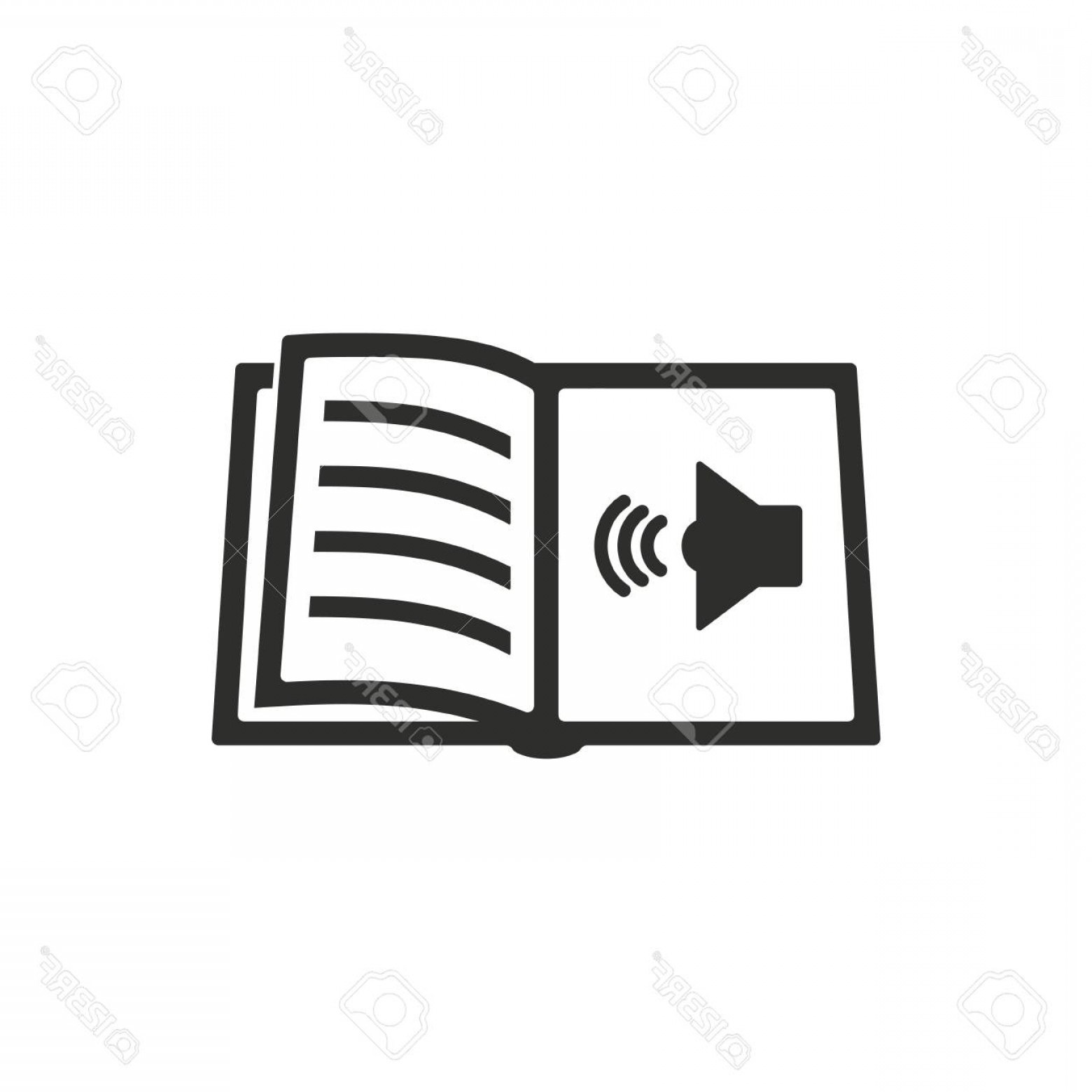 1560x1560 Photostock Vector Audio Book Vector Icon Black Illustration