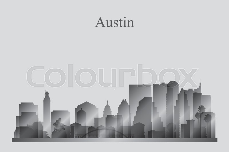 800x533 Austin City Skyline Silhouette In Stock Vector Colourbox