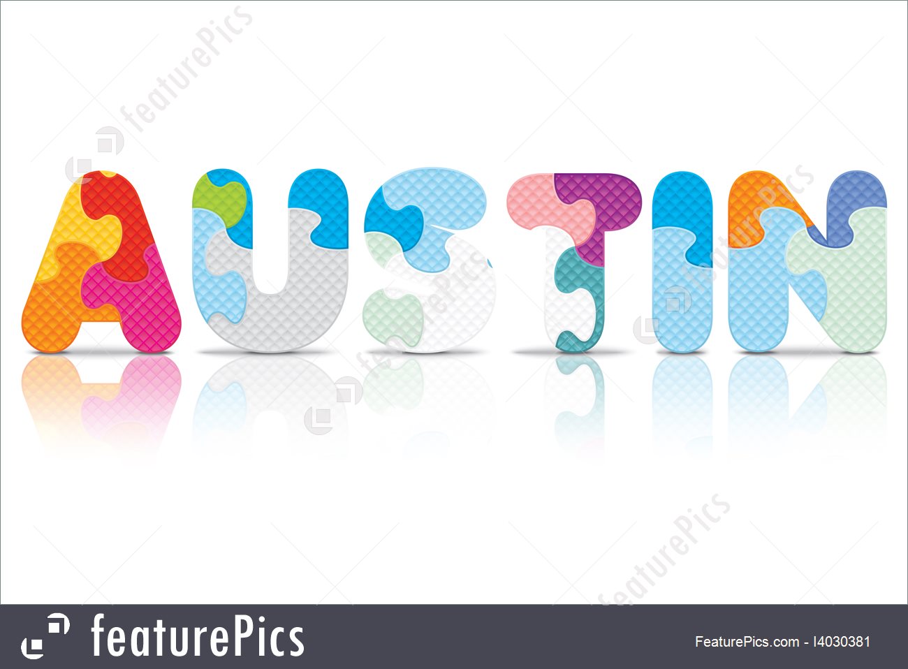 1300x958 Vector Austin Written With Alphabet Puzzle