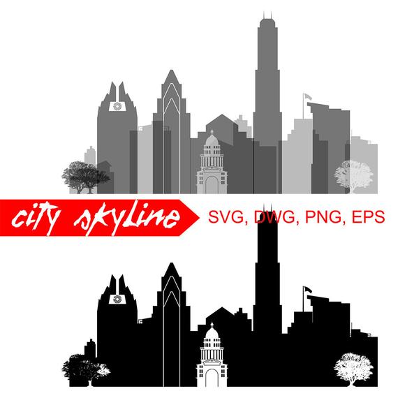 570x570 Austin Texas Austin City Vector Skylineaustin Etsy