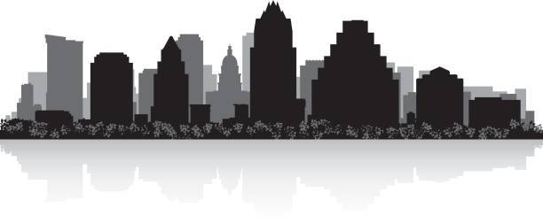 612x252 Austin Texas City Skyline Vector Silhouette Illustration Clipart