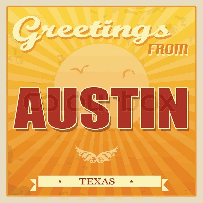 800x800 Vintage Austin, Texas Poster Stock Vector Colourbox