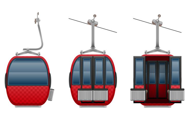 735x490 Cabin Ski Cableway Vector Illustration
