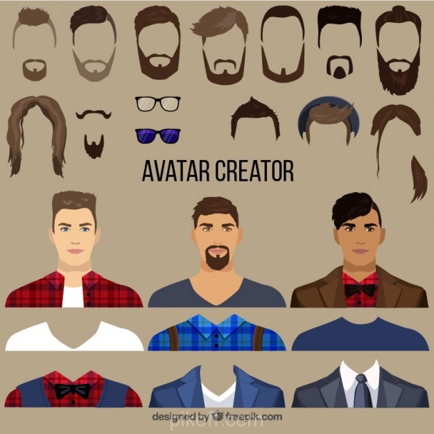 626x626 Flat Male Avatar Creator Vector Free Download