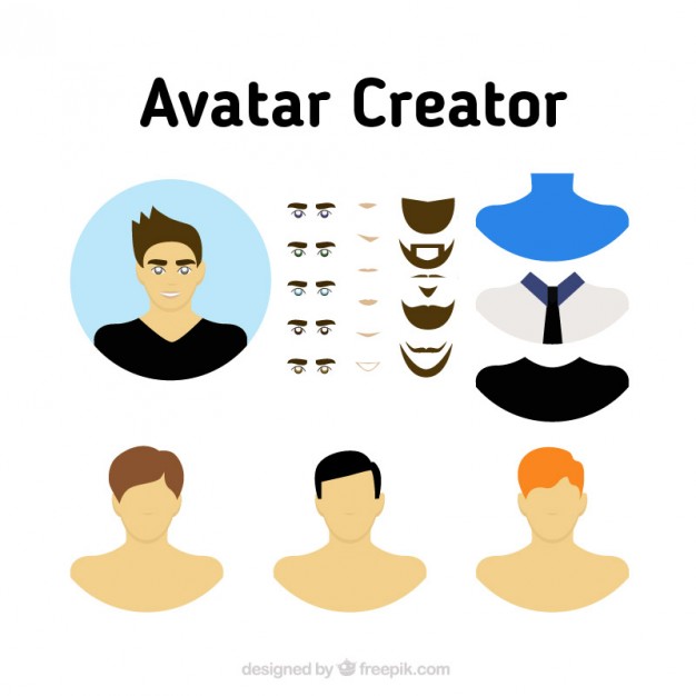 626x626 Masculine Avatar Creator Set Vector Free Download