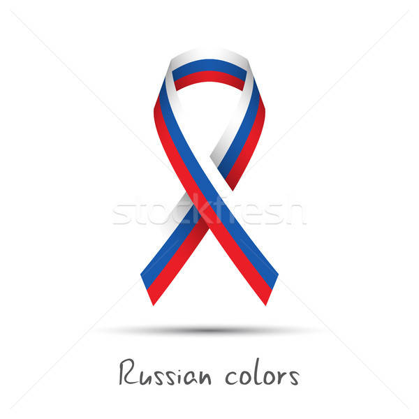 600x600 Modern Colored Vector Awareness Ribbon With The Russian Tricolor