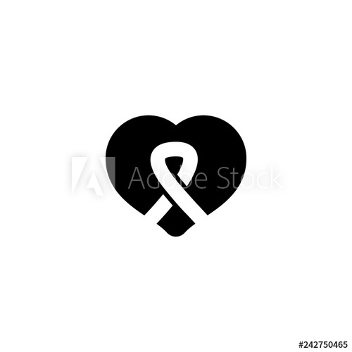 500x500 Awareness Ribbon Inside A Heart Icon Vector Awareness Ribbon