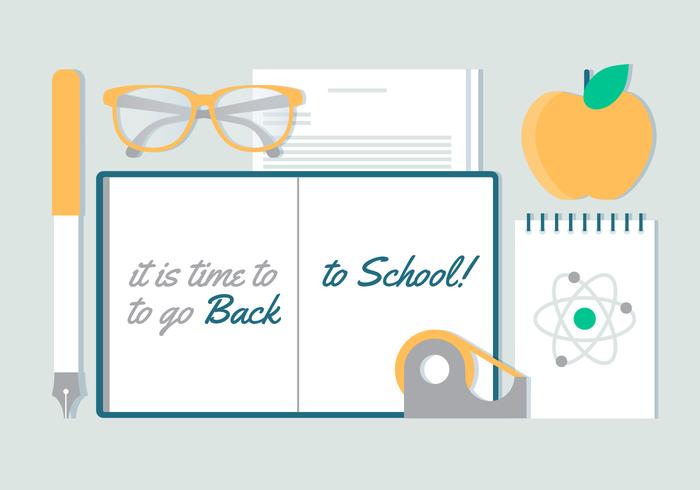 700x490 Free Flat Design Vector Back To School Elements