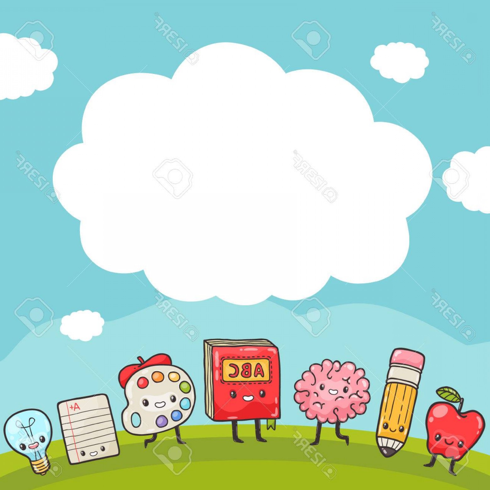 1560x1560 Photostock Vector Cute Cartoon Characters Back To School