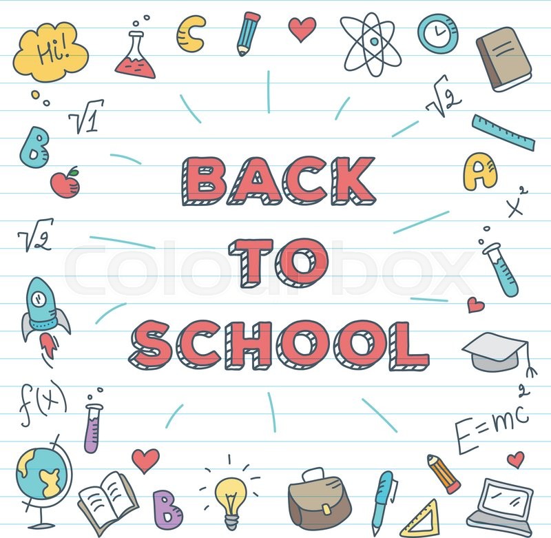 800x781 Vector Cute Back To School Stock Vector Colourbox